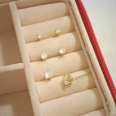 Trio de Brincos Ponto de Luz Cristal Evid ETRIO-01CR - comprar online