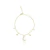 Pulseira dourada com pendentes de lua e estrelas cravejados de zircônias, ideal para complementar o visual feminino.
