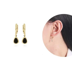 Brinco gota preto