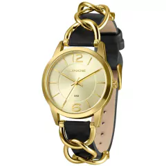Relogio feminino pulseira de couro