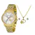 Kit relogio feminino dourado