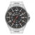 Relógio masculino Orient MBSS1442P0SX com pulseira de aço inoxidável e mostrador preto com detalhes em branco e laranja