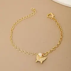 Pulseira Borboleta e Pérola LPST-5695