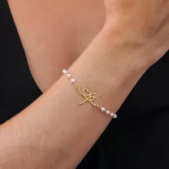 Pulseira Fé com Pérolas