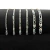 Pulseiras masculinas em prata 925 com diferentes estilos de correntes 3 em 1, exibidas em fundo preto