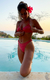 Colaless con frunce lurex coral en internet