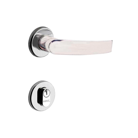 Conjunto Fechadura Arredondada MZ950 Externa ST2 55 Roseta Cromo Acetinado