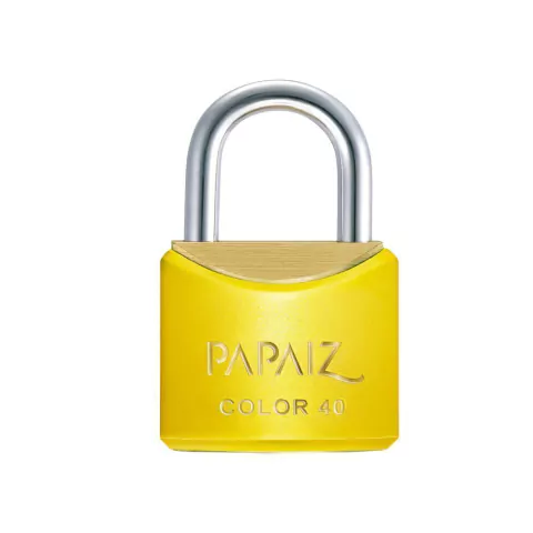 Cadeado com Chave CR40 Latão Amarelo Color Line Papaiz - comprar online