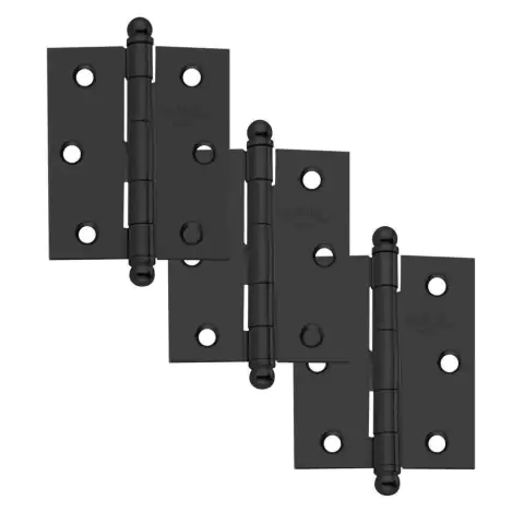 Dobradiça de Aço 1296-1 Preto Fosco 3 1/2" x 3"