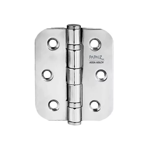 Dobradiça de Inox com Anel 1296-3 Cromada 3.1/2"x3" Canto Arredondado Pç