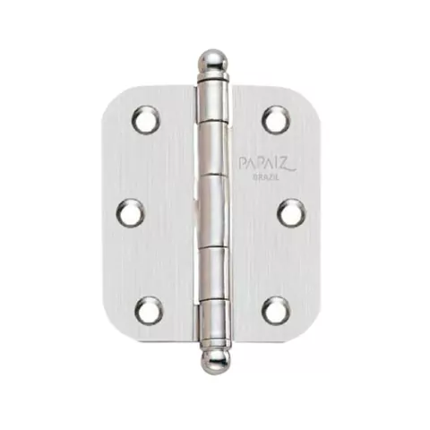 Dobradiça de Aço 1296-1CA 3x2/12" Acetinada Canto Redondo Pç