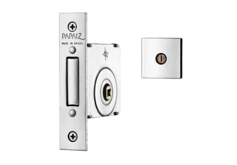 Fechadura 140 Cromado R208 (2X4) Jogo Chave Metálica