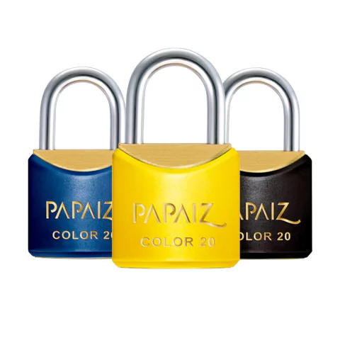 Kit 3 Cadeados Coloridos CR20 Azul Amarelo e Preto
