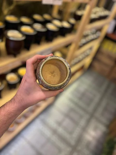 Torpedo uruguayo cuero crudo virola alpaca y bronce - comprar online