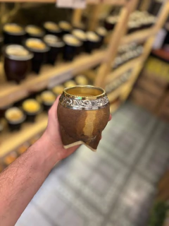 Torpedo uruguayo cuero crudo virola alpaca y bronce - tienda online