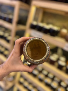 Imagen de Torpedo uruguayo cuero crudo virola alpaca y bronce