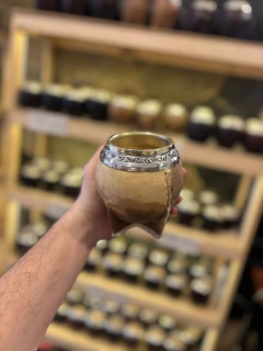 Torpedo uruguayo cuero crudo virola alpaca y bronce - Matesso Mates