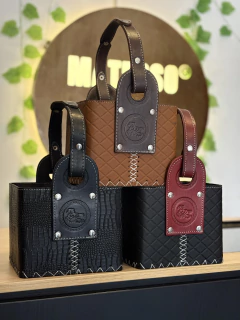 Canasta matera símil cuero - cuadrada (4x4)