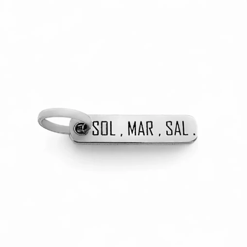 Pingente "sol, mar, sal" mini plaquinha [Prata 925]