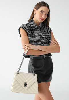 Bolsa Maria Milão Matelassê Lateral Off-White