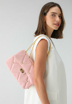 Bolsa Maria Milão Transversal Matelassê Rosa na internet