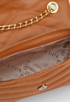 Bolsa Maria Milão Matelassê Pequena Caramelo