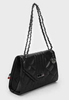 Bolsa Maria Milão Matelassê Lateral Preta e Grafite - REF 2888 na internet