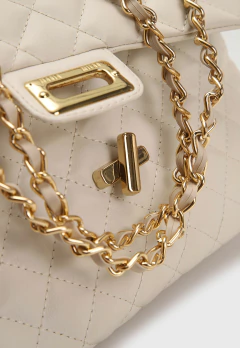 Bolsa Maria Milão Transversal Matelassê Off White