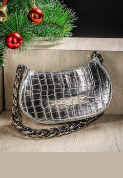Bolsa Pequena Corrente Ombro Prata Metalizada - comprar online