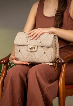 Bolsa Maria Milão Transversal Matelassê Palha - comprar online