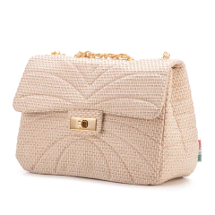 Bolsa Maria Milão Transversal Matelassê Palha - Maria Milão