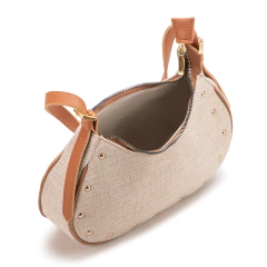 Imagem do Bolsa Maria Milão Meia Lua Palha e Caramelo