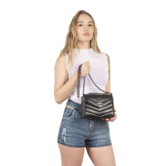 Bolsa Maria Milão Matelassê Pequena Preta