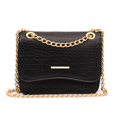 Bolsa Maria Milão Pequena Croco Preta - comprar online