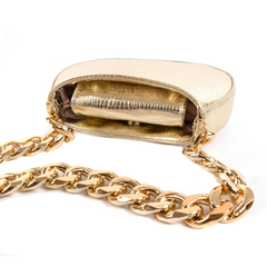 Imagem do Bolsa Pequena Corrente Ombro Dourada Metalizada