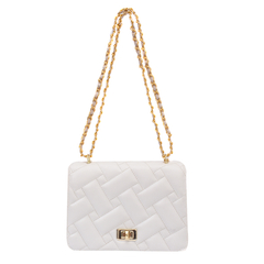 Bolsa Feminina Matelassê Corrente Ombro Off-White