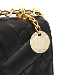 Bolsa Feminina Matelassê Corrente Ombro Preta