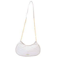 Bolsa Maria Milão Meia Lua Matelassê Off-White - loja online