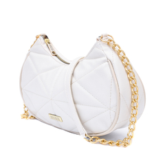 Bolsa Maria Milão Meia Lua Matelassê Off-White - Maria Milão