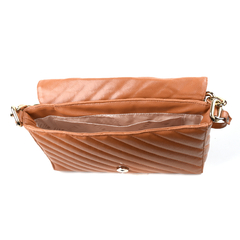 Bolsa Maria Milão Matelassê Corrente Caramelo