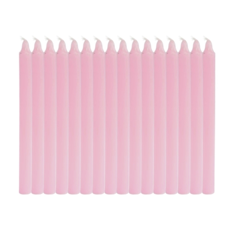 1 Kg Vela Palito Rosa Lisa 18cm 100% Parafina -
