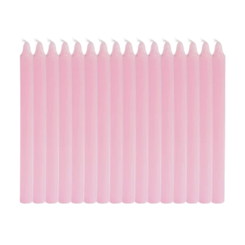 1 Kg Vela Palito Rosa Lisa 18cm 100% Parafina -