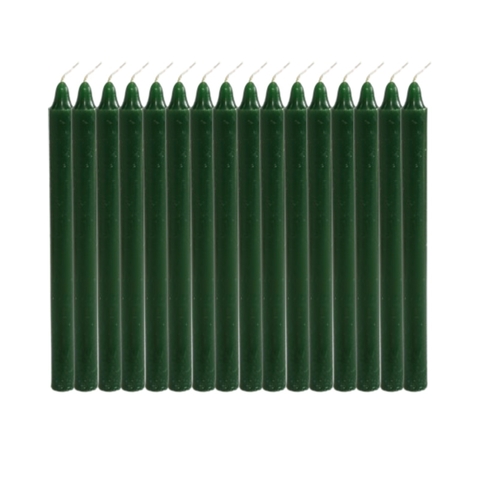 1 Kg Vela Palito Verde Lisa 18cm 100% Parafina
