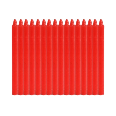 1 Kg Vela Palito Vermelha Lisa 18cm 100% Parafina