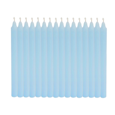 1 Kg Vela Palito Azul Clara Lisa 18cm 100% Parafina