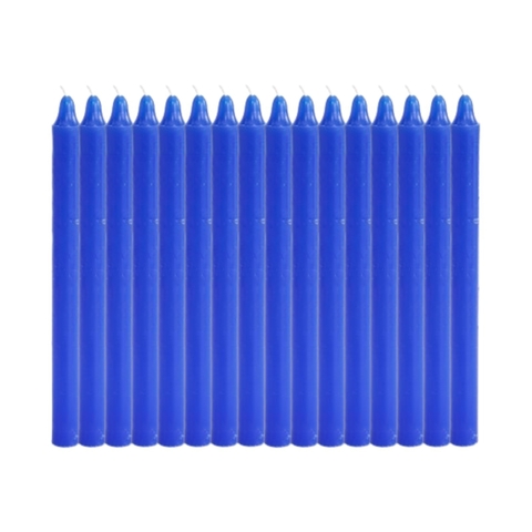 1 Kg Vela Palito Azul Escura Lisa 18cm 100% Parafina