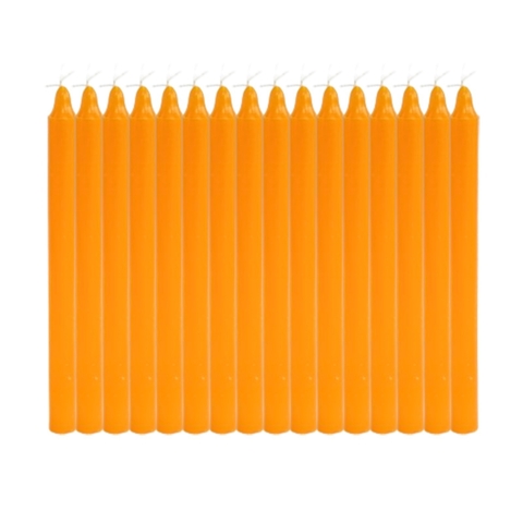 1 Kg Vela Palito Laranja Lisa 18cm 100% Parafina