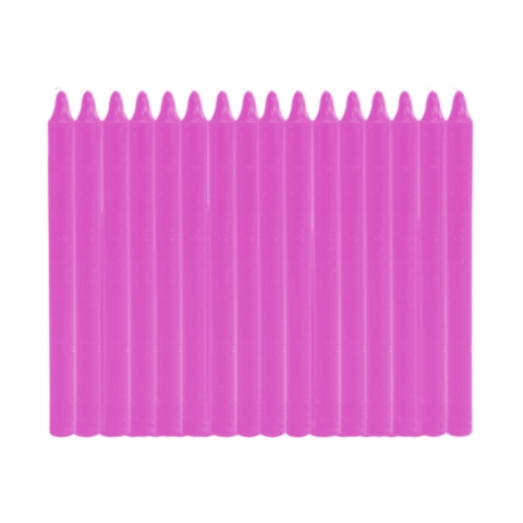 1 Kg Vela Palito Magenta Lisa 18cm 100% Parafina