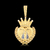 Pingente Coração N. Sra. Aparecida Cravejado 6,5x5cm Banhado A Ouro 18k