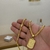 Imagem do Kit Corrente Palmeira 3mm Fecho Bomba e Pingente Plaquinha De Letra 3x2,2cm Banhado A Ouro 18k